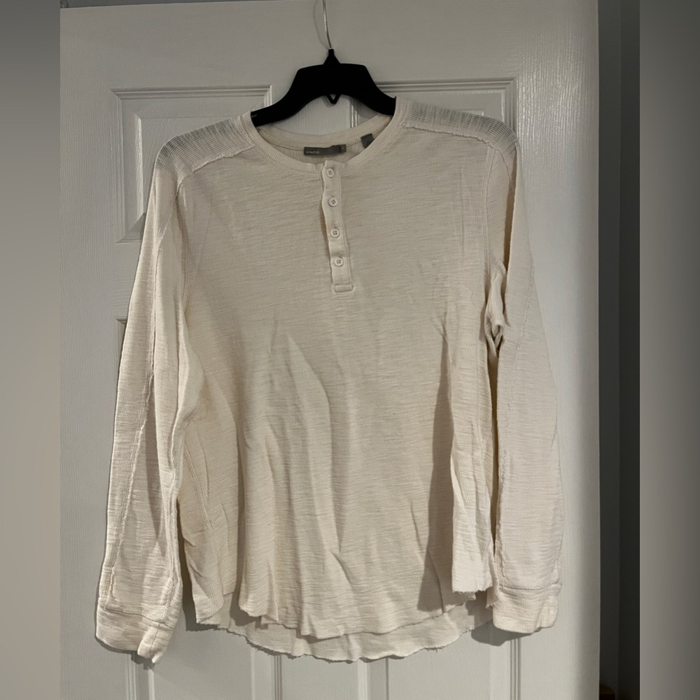 Vince Long Sleeve Waffle-Knit Henley tee shirt. Lightly worn.